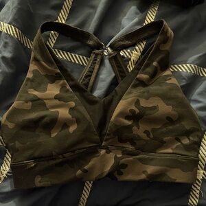 ZYIA Camouflage Sports Bra in Green and Brown